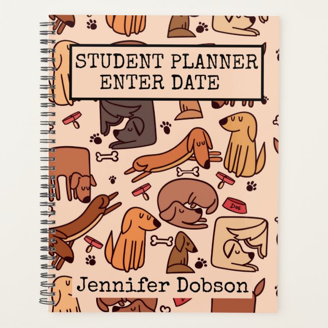 Studentenplaner mit bunten Cartoons Planer (Vorderseite)
