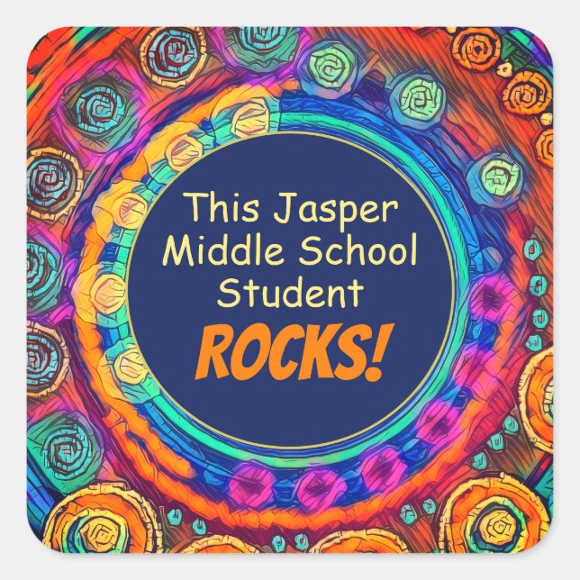 Studentenrocks Spaß farbenfrohe Lehrerin Quadratischer Aufkleber (Vorderseite)