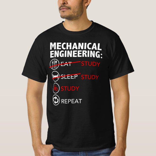Studentenunterricht für Maschinenbau T-Shirt (Vorderseite)