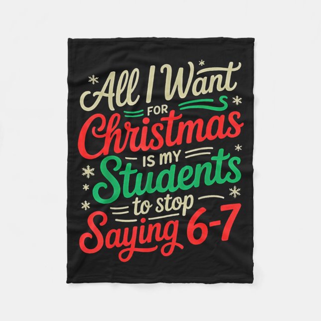 Students Saying 6-7 67 Six Seven Funny Teacher Chr Fleecedecke (Vorderseite)