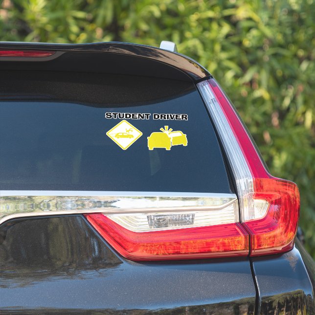 STUDENTTREIBER - CRASH YELLOW AUFKLEBER (Auto Seite)