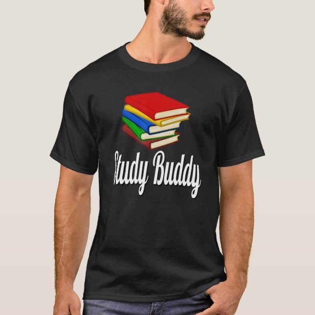 Studie Buddy Stack of Books T-Shirt (Vorderseite)