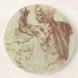 Studie der Libyschen Sibylle von Michelangelo Sandstein Untersetzer