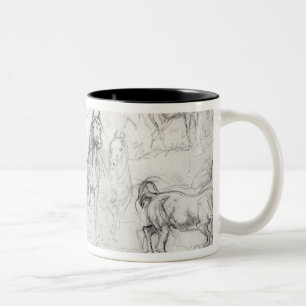 Studie der Pferde Zweifarbige Tasse