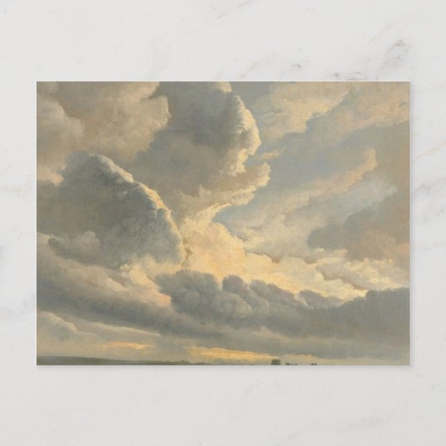 Studie der Wolken mit einem Sonnenuntergang nahe Postkarte (Vorderseite)