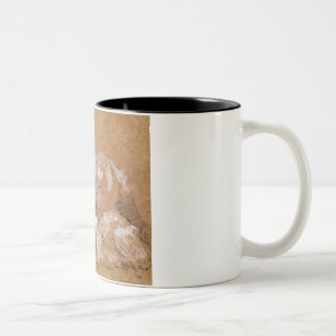 Studie der Ziegen (Zeichnen) Zweifarbige Tasse