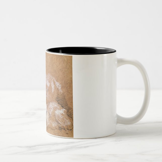 Studie der Ziegen (Zeichnen) Zweifarbige Tasse (Rechts)