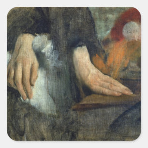 Studie Edgar Degass   der Hände, 1859-60 Quadratischer Aufkleber