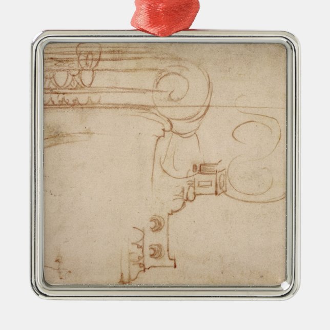 Studie einer IonenHauptstadt Silbernes Ornament (Vorne)