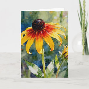 Studie einer Rudbeckie in Aquarell Karte