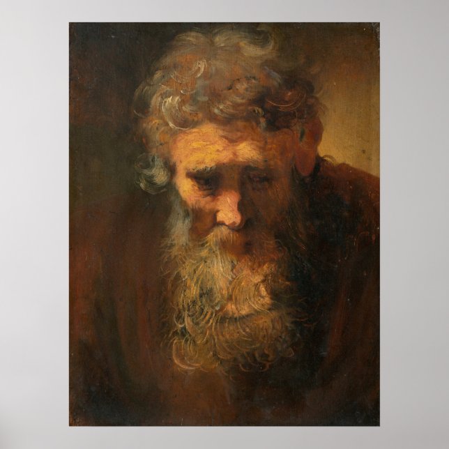 Studie eines alten Mannes - Rembrandt Fine Art Pos Poster (Vorne)
