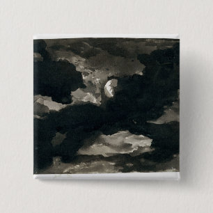Studie eines bewölkten Moonlit Himmels (schwarze Button