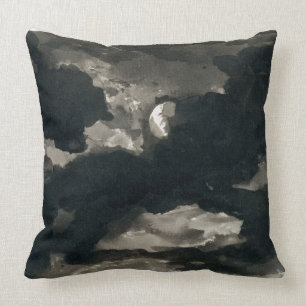 Studie eines bewölkten Moonlit Himmels (schwarze Kissen