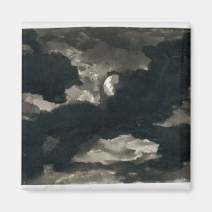 Studie eines bewölkten Moonlit Himmels (schwarze Magnet