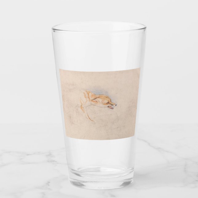 Studie eines Crouching Fox (von John Frederick Lew Glas (Vorderseite)