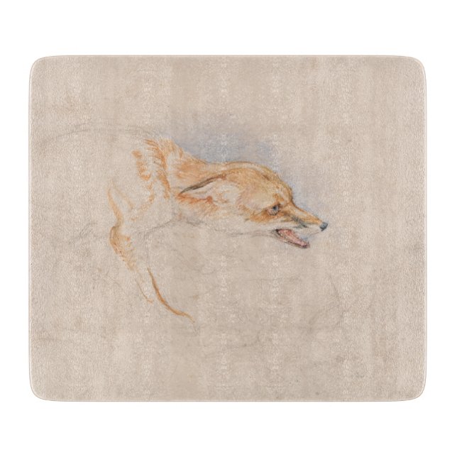 Studie eines Crouching Fox (von John Frederick Lew Schneidebrett (Vorderseite)