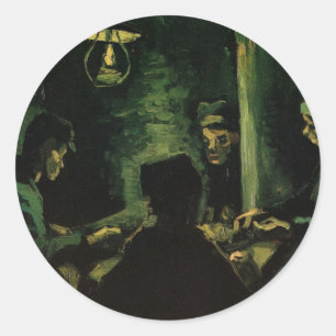 Studie für Die Kartoffelesser von Vincent van Gogh Runder Aufkleber