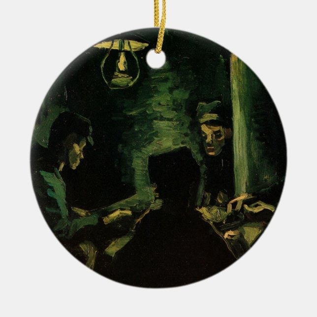 Studie für die Kartoffelfresser von Vincent van Go Keramikornament (Vorne)