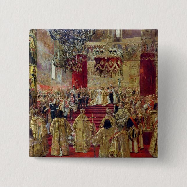 Studie für die Krönung des Zars Nicholas II Button (Vorderseite)