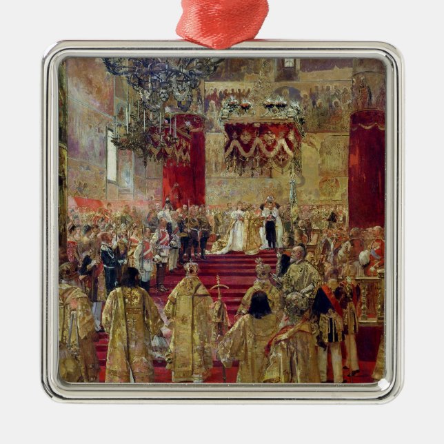 Studie für die Krönung des Zars Nicholas II Silbernes Ornament (Vorne)