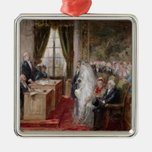 Studie für die zivile Heirat Silbernes Ornament