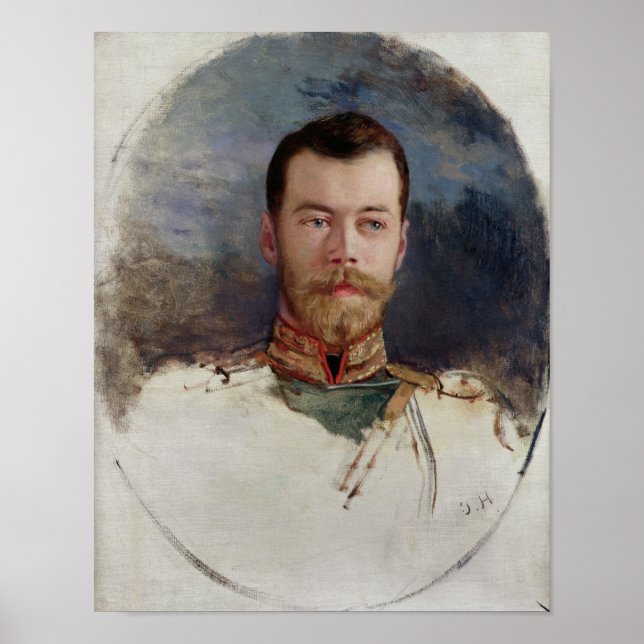 Studie für ein Portrait von Zar Nikolaus II 1898 Poster (Vorne)