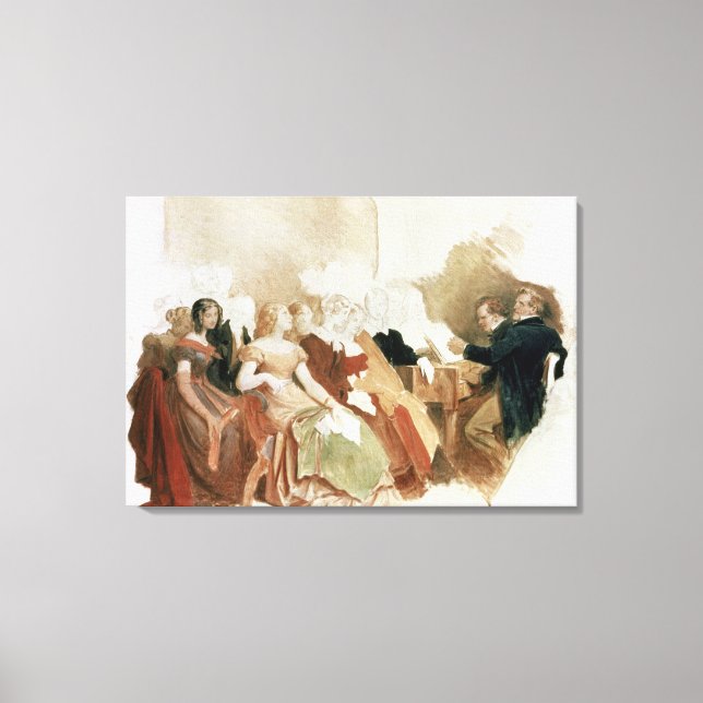 Studie für einen Abend bei Baron von Spaun Leinwanddruck (Vorderseite)