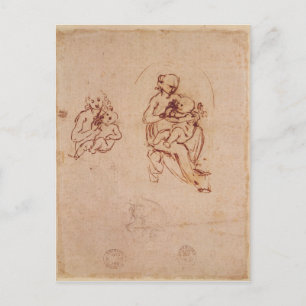 Studie für Jungfrau und Kind, c.1478-1480 Postkarte