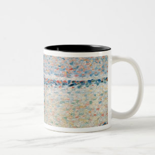 Studie Georges Pierre Seurat für 'den Kanal an Zweifarbige Tasse
