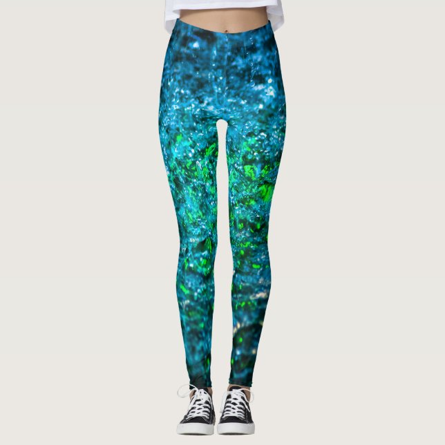 Studie in Watercolor - Grün Leggings (Vorderseite)