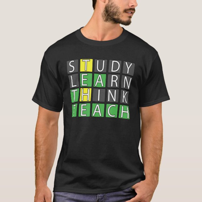 Studie lernen Think Teach T-Shirt (Vorderseite)