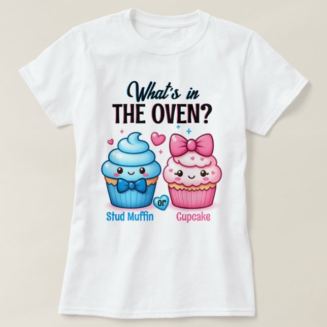 Studie Muffin oder Cupcake Pink oder Blue Gender R T-Shirt (Design vorne)