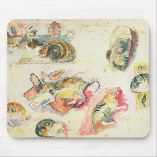 Studie Paul Gauguins der Katzen und des Kopfes Mousepad