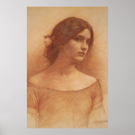 Studie "The Lady Clare" von J W Waterhouse c1900 Poster