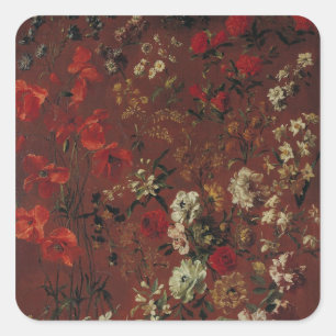 Studie über Blume, 1720 Quadratischer Aufkleber