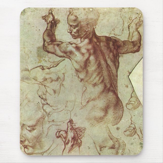 Studie über das libysche Sibyl durch Michelangelo Mousepad (Vorne)