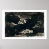 Studie über einen bedeckten Himmel in Mondlicht (s