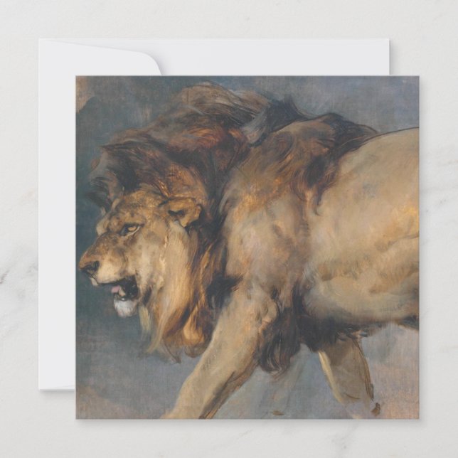 Studie über einen Löwen (von Edwin Henry Landseer) Karte (Vorderseite)