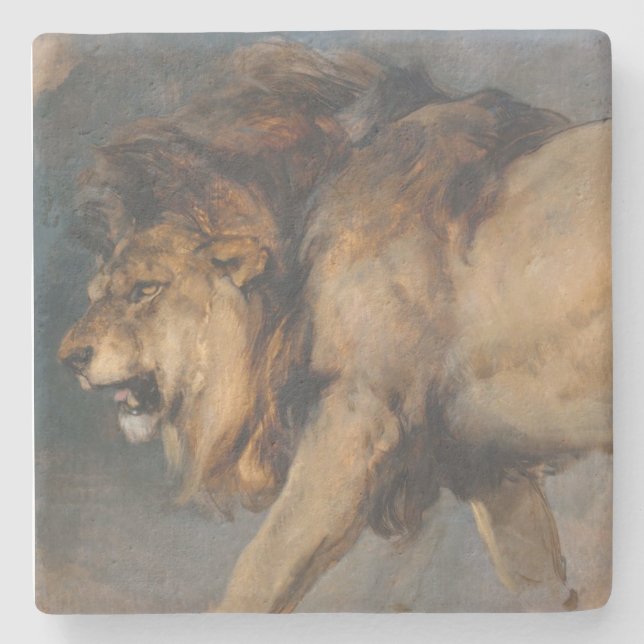 Studie über einen Löwen (von Edwin Henry Landseer) Steinuntersetzer (Vorderseite)