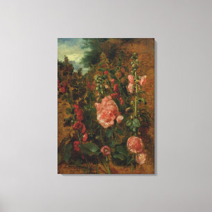 Studie über Hollyhocks, c.1826 (Öl an Bord) Leinwanddruck