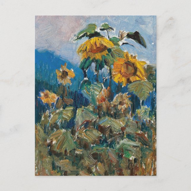 Studie über Sonnenblumen | Marie Egner Postkarte (Vorderseite)