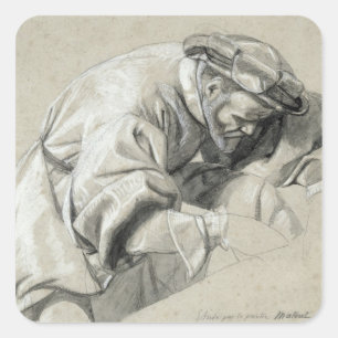 Studie von Ambroise schneiden Quadratischer Aufkleber