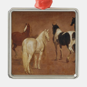 Studie von fünf Pferden Silbernes Ornament