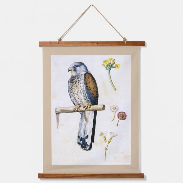 Studie von Kestrel und Blume, Arcimboldo Wandteppich Mit Holzrahmen (Vorderseite)