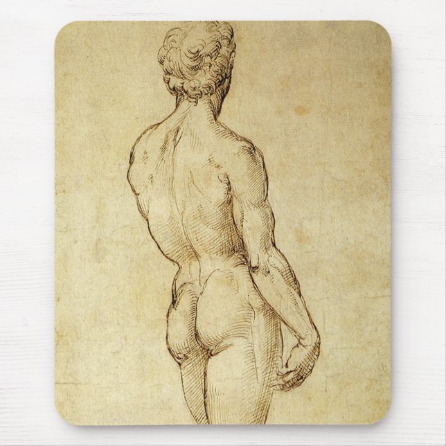 Studie von Michelangelos David Statue von Raphael Mousepad (Vorne)