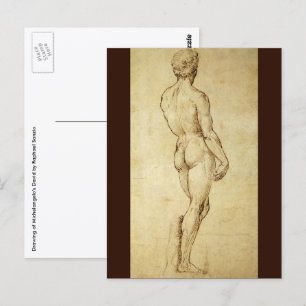 Studie von Michelangelos David Statue von Raphael Postkarte