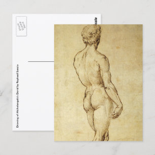 Studie von Michelangelos David Statue von Raphael Postkarte