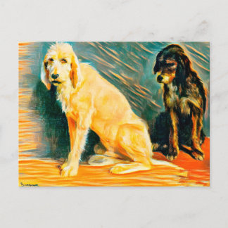 Studie zweier Hunde Postkarte