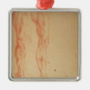 Studien der Beine und der Arme Silbernes Ornament