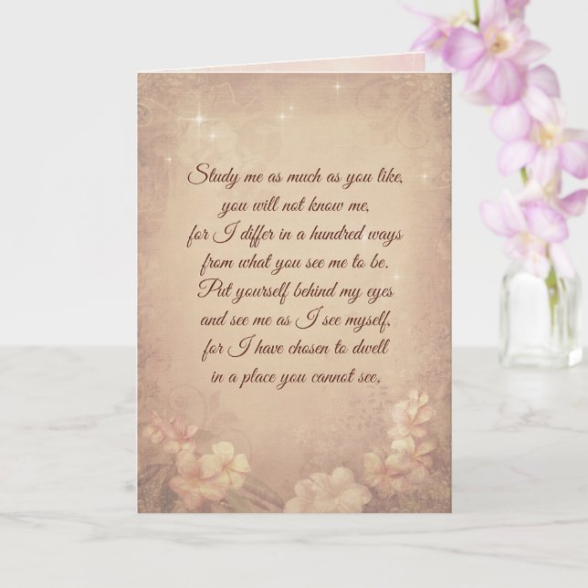 Studiere mich so viel, wie du willst (Rumi) Karte (Orchidee)